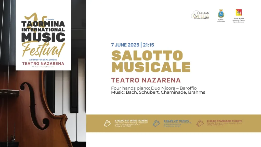 Manifesto Salotto Musicale, concerto Taormina International Music Festival 2025